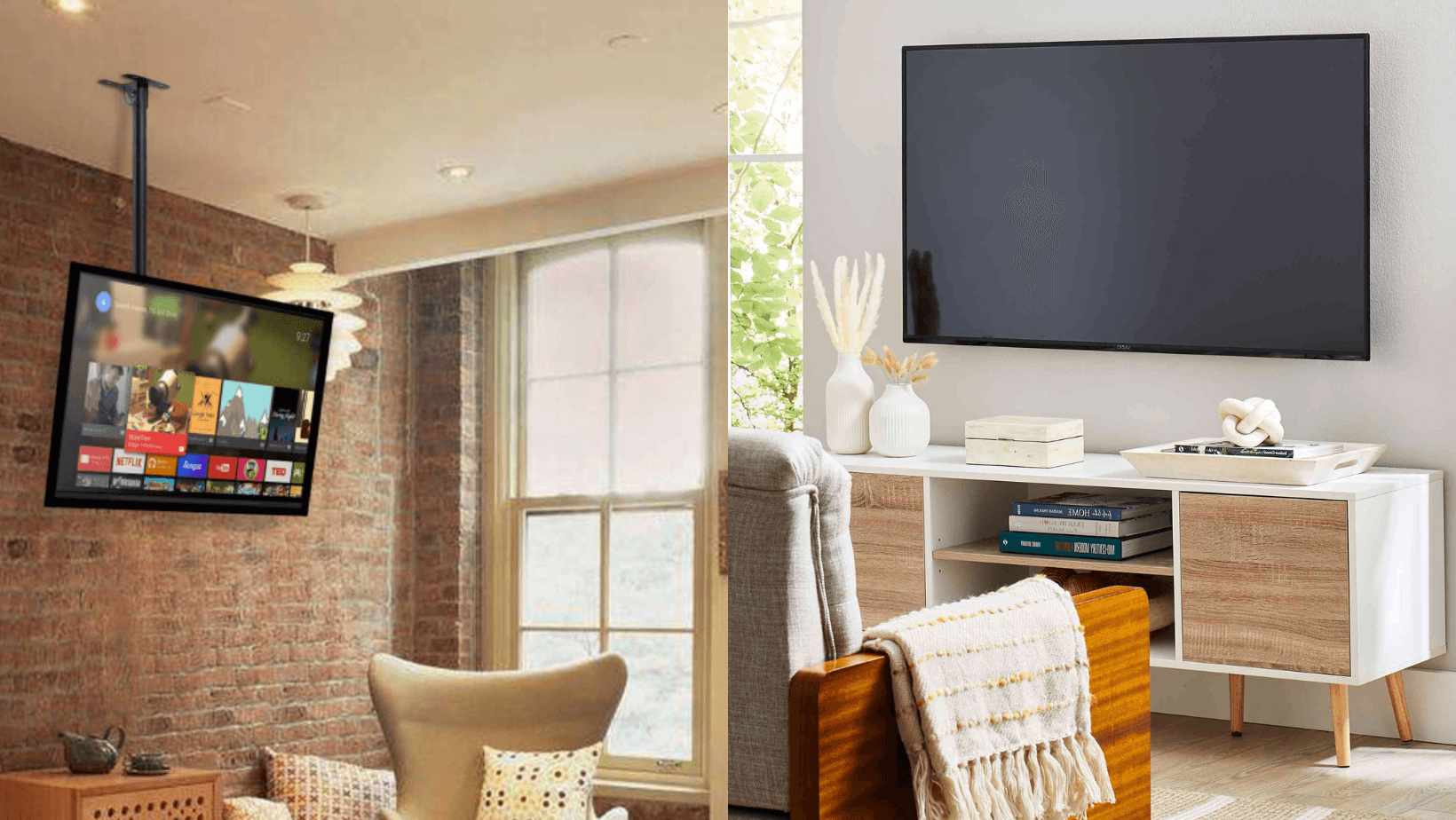 What is the difference between ceiling tv mount and wall tv mount?